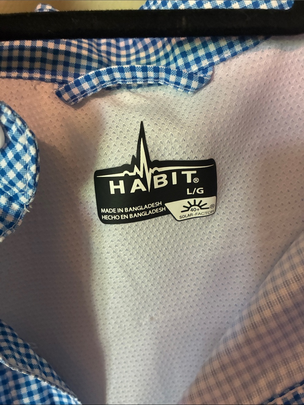 Habit Men’s Plaid Button-Down Shirt - Blue & Red and Blue & White - Picture 6 of 8